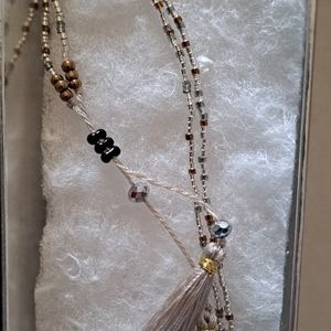 Beaded tassel necklace